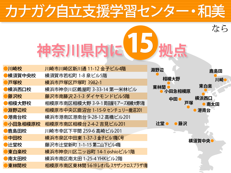 神奈川県内に15拠点